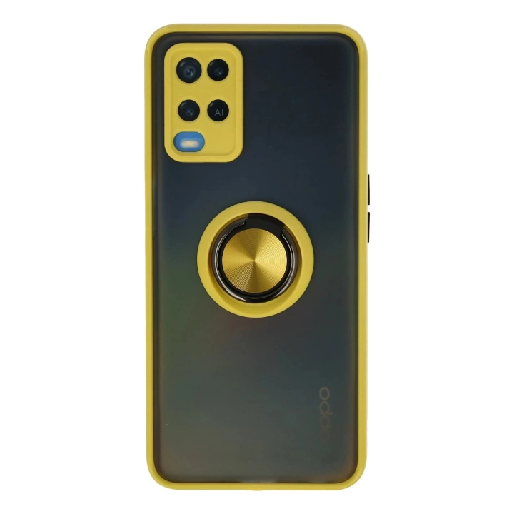 BFS  Oppo A54 4G Kılıf Montreal Yüzüklü Silikon Kapak - Sarı