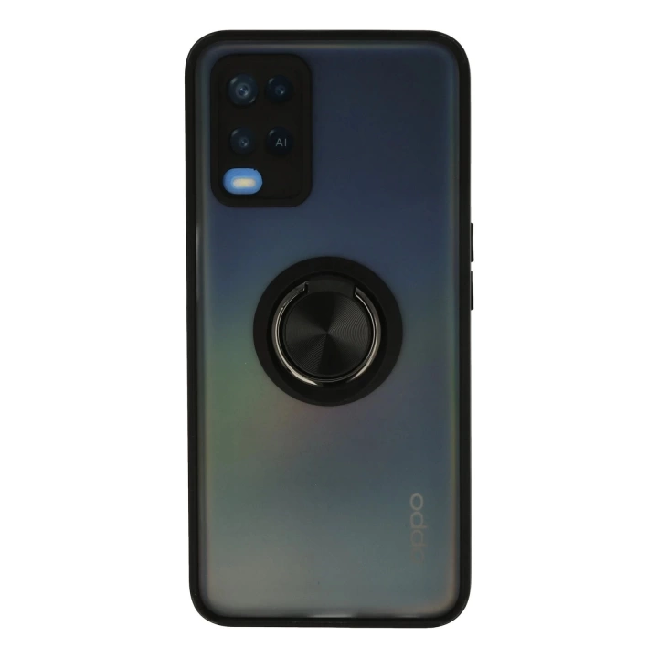 BFS  Oppo A54 4G Kılıf Montreal Yüzüklü Silikon Kapak - Siyah