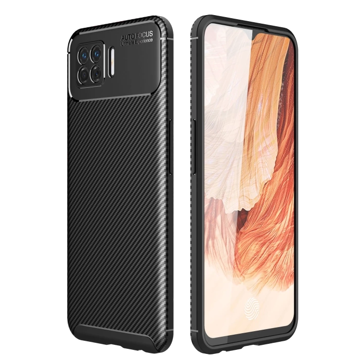 BFS  Oppo A73 Kılıf Auto Focus Karbon Kapak - Siyah