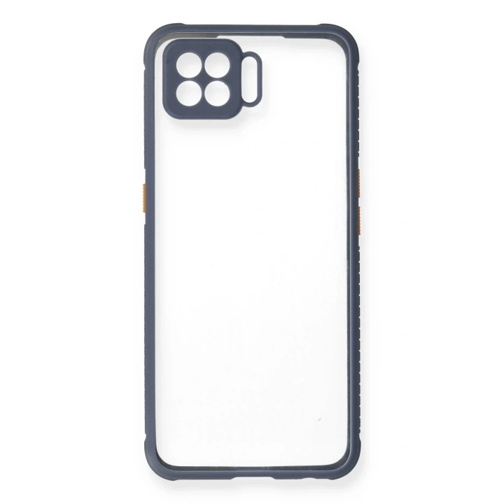 BFS Oppo A73 Kılıf Miami Şeffaf Silikon - Gri