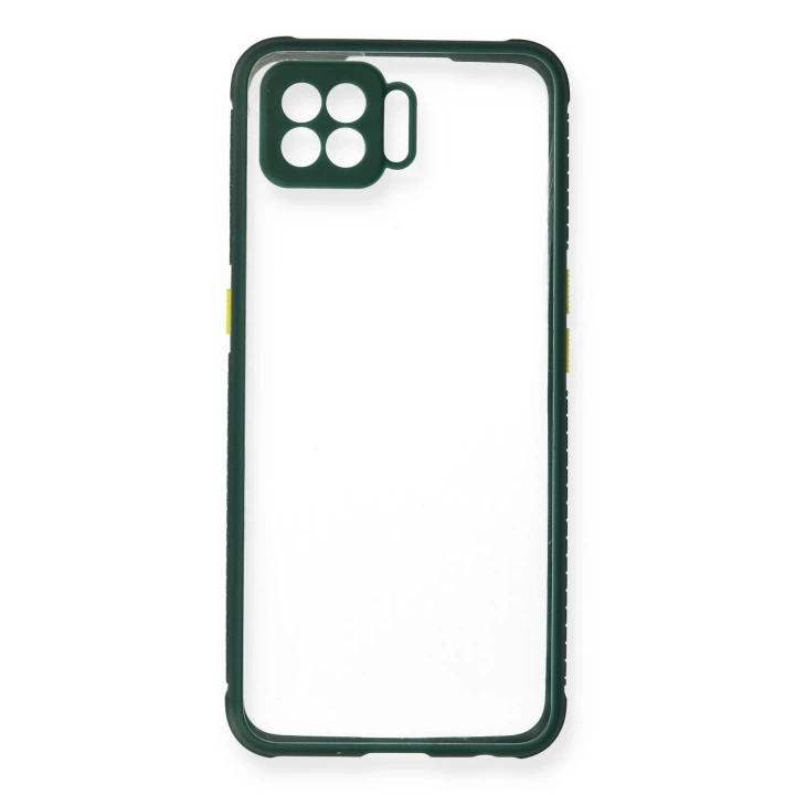 BFS  Oppo A73 Kılıf Miami Şeffaf Silikon - Koyu Yeşil