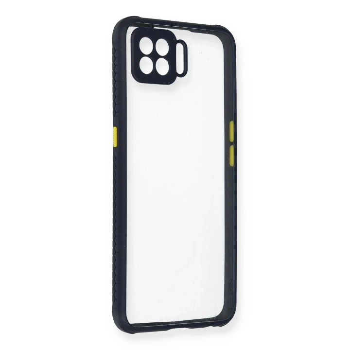 BFS  Oppo A73 Kılıf Miami Şeffaf Silikon - Lacivert