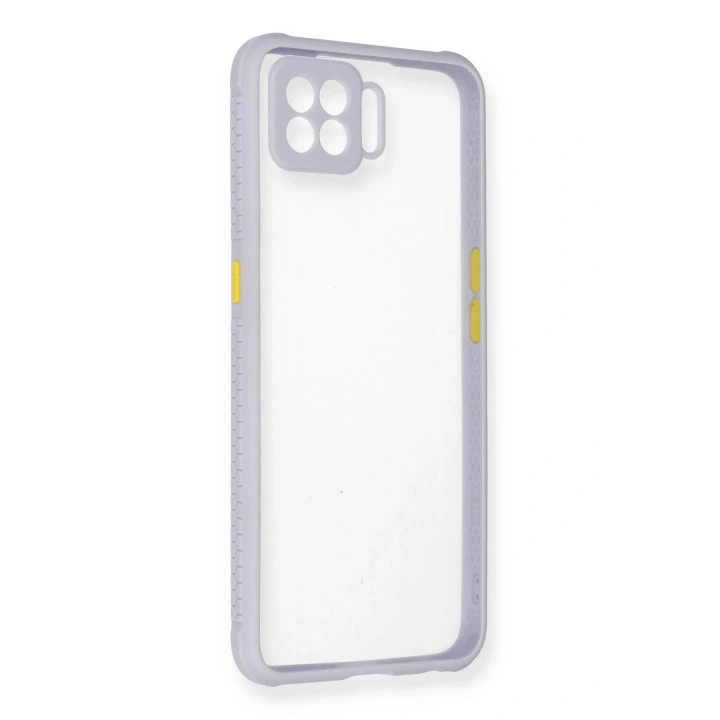 BFS Oppo A73 Kılıf Miami Şeffaf Silikon - Lila