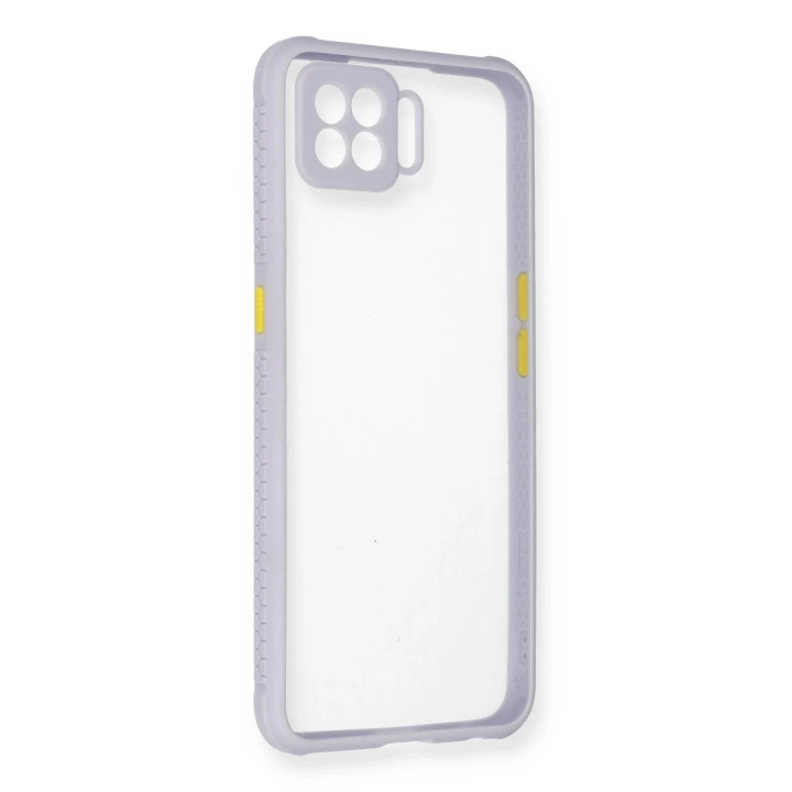BFS  Oppo A73 Kılıf Miami Şeffaf Silikon - Lila