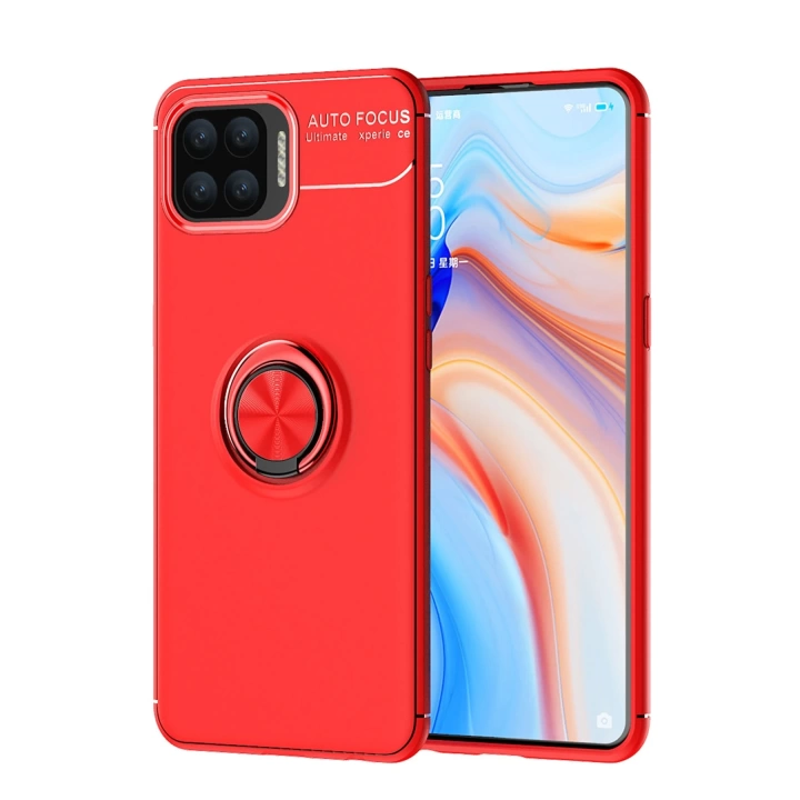 BFS  Oppo A73 Kılıf Range Yüzüklü Silikon - Kırmızı