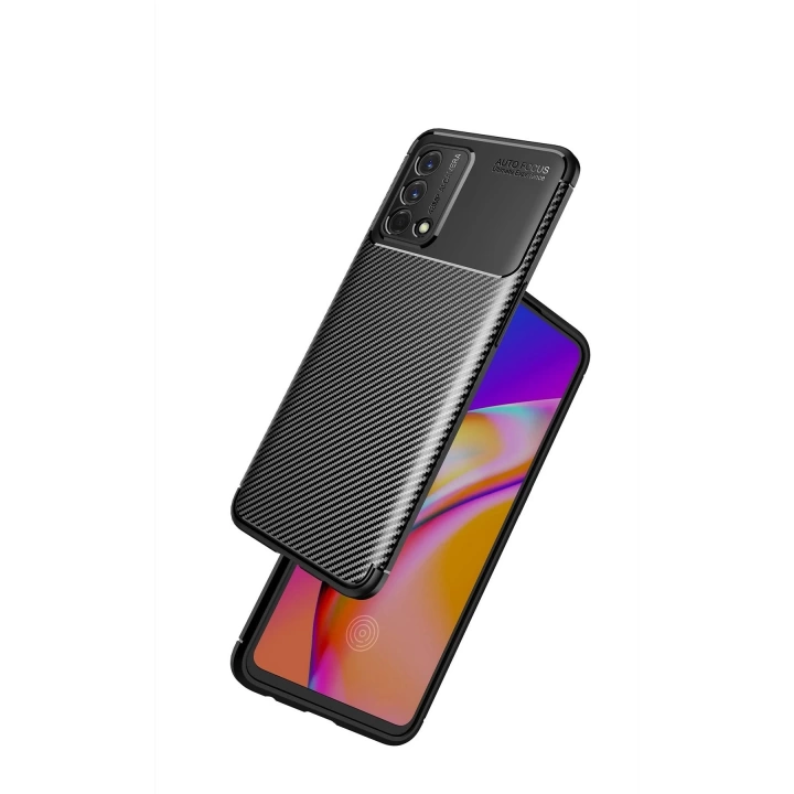 BFS  Oppo A74 4G Kılıf Auto Focus Karbon Kapak - Siyah