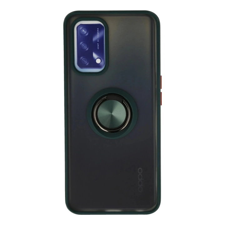 BFS  Oppo A74 4G Kılıf Montreal Yüzüklü Silikon Kapak - Yeşil