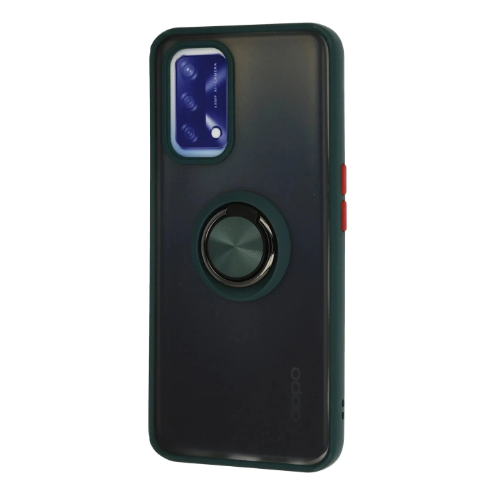 BFS  Oppo A74 4G Kılıf Montreal Yüzüklü Silikon Kapak - Yeşil