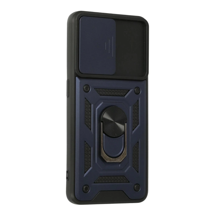 BFS  Oppo A74 4G Kılıf Pars Lens Yüzüklü Silikon - Lacivert