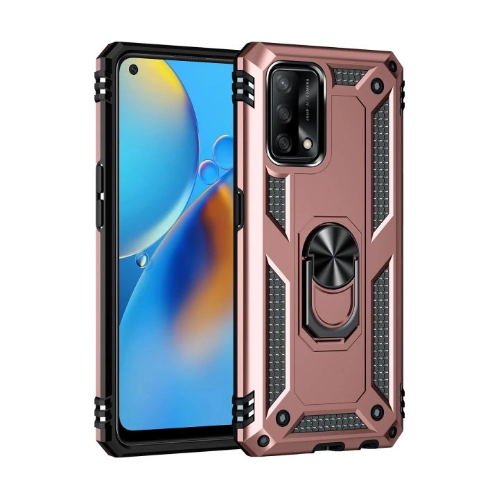BFS  Oppo A74 4G Kılıf Sofya Yüzüklü Silikon Kapak - Rose