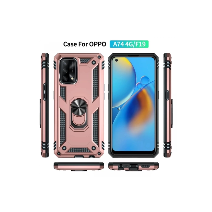 BFS  Oppo A74 4G Kılıf Sofya Yüzüklü Silikon Kapak - Rose