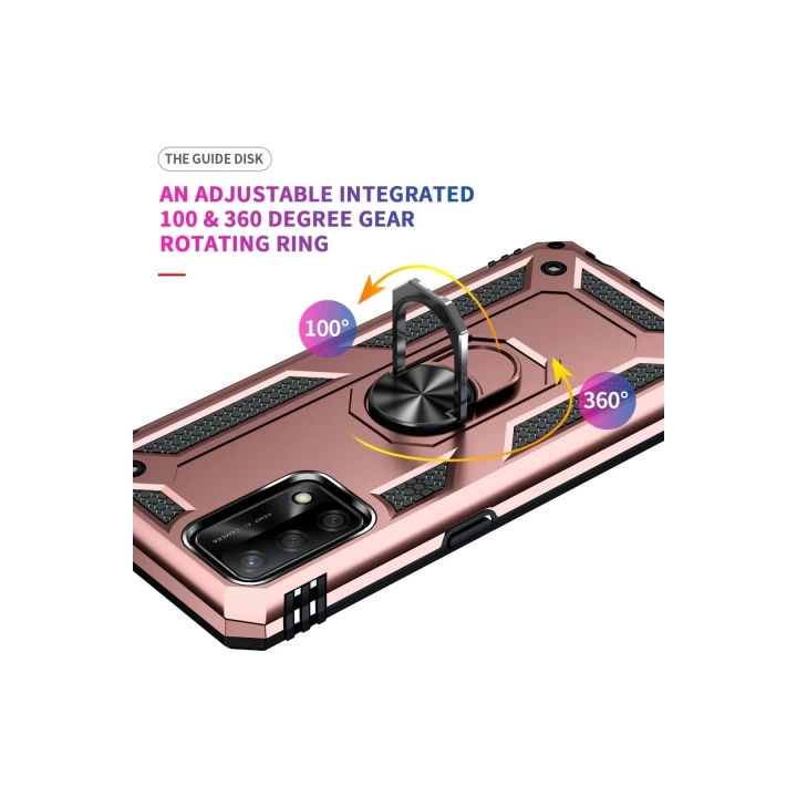 BFS  Oppo A74 4G Kılıf Sofya Yüzüklü Silikon Kapak - Rose