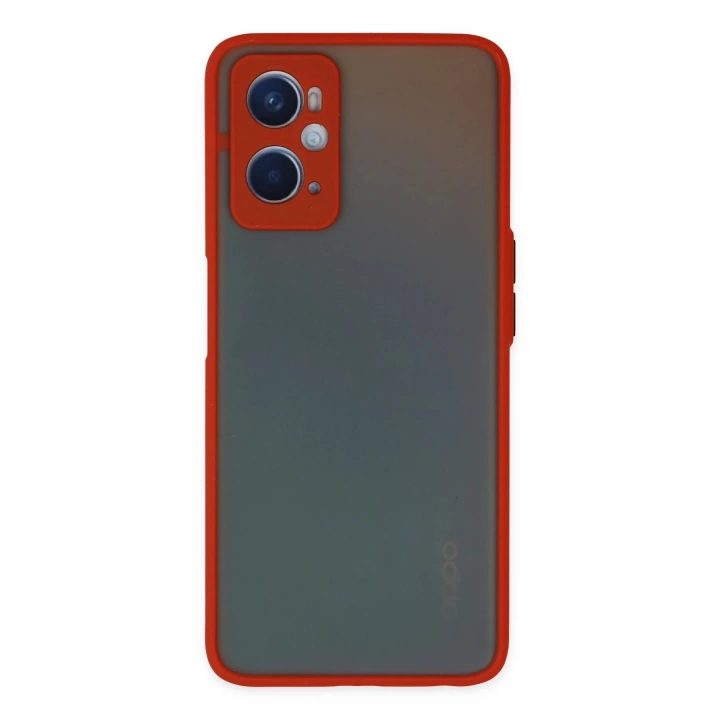 BFS  Oppo A96 Kılıf Montreal Silikon Kapak - Kırmızı
