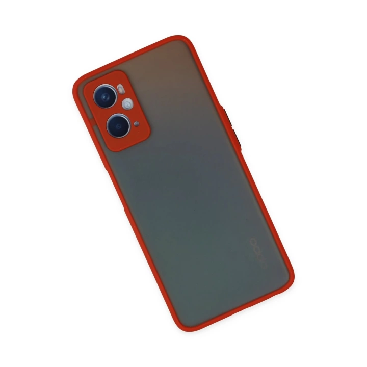 BFS  Oppo A96 Kılıf Montreal Silikon Kapak - Kırmızı