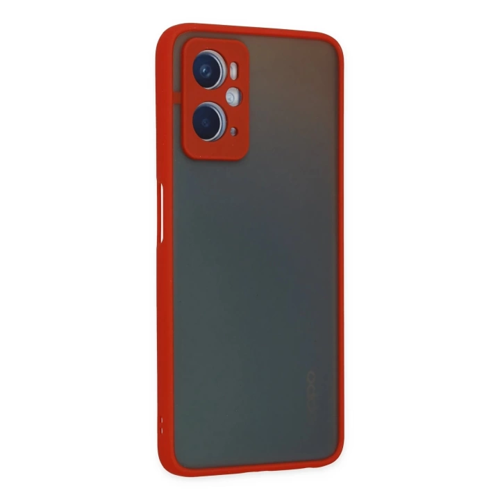 BFS  Oppo A96 Kılıf Montreal Silikon Kapak - Kırmızı