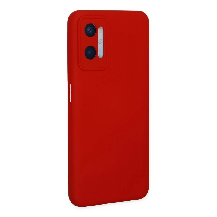 BFS  Oppo A96 Kılıf Nano içi Kadife Silikon - Kırmızı