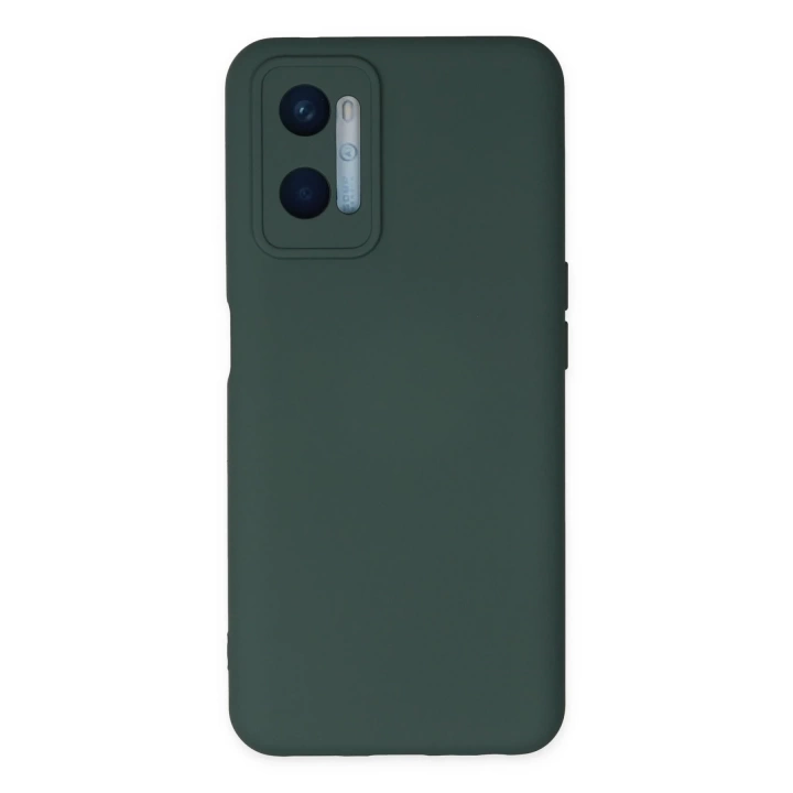 BFS  Oppo A96 Kılıf Nano içi Kadife Silikon - Koyu Yeşil