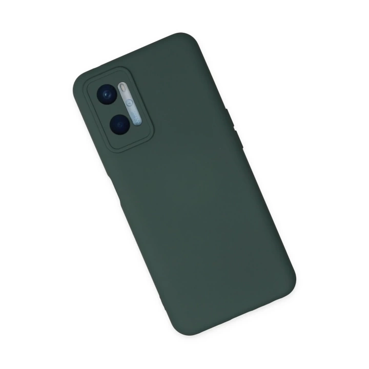 BFS  Oppo A96 Kılıf Nano içi Kadife Silikon - Koyu Yeşil