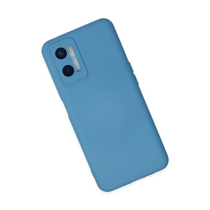 BFS  Oppo A96 Kılıf Nano içi Kadife Silikon - Mavi