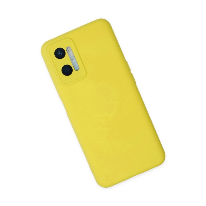 BFS  Oppo A96 Kılıf Nano içi Kadife Silikon - Sarı