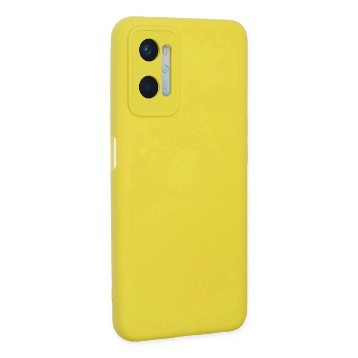 BFS  Oppo A96 Kılıf Nano içi Kadife Silikon - Sarı