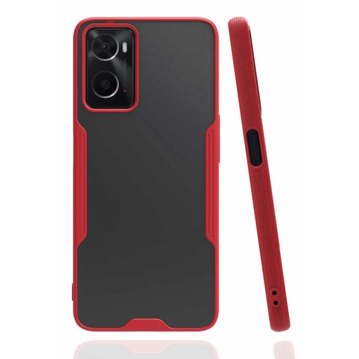 BFS Oppo A96 Kılıf Platin Silikon - Kırmızı