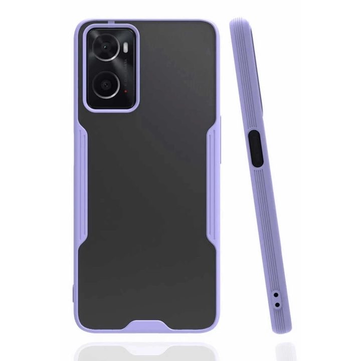 BFS  Oppo A96 Kılıf Platin Silikon - Lila