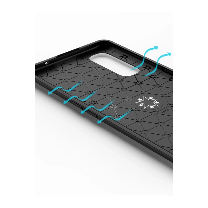 BFS  Oppo Find X2 Kılıf Range Yüzüklü Silikon - Siyah-Kırmızı
