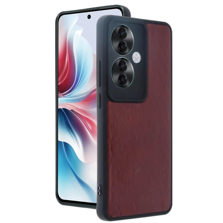 BFS  Oppo Reno 11F Kılıf Aras Deri Kapak - Bordo