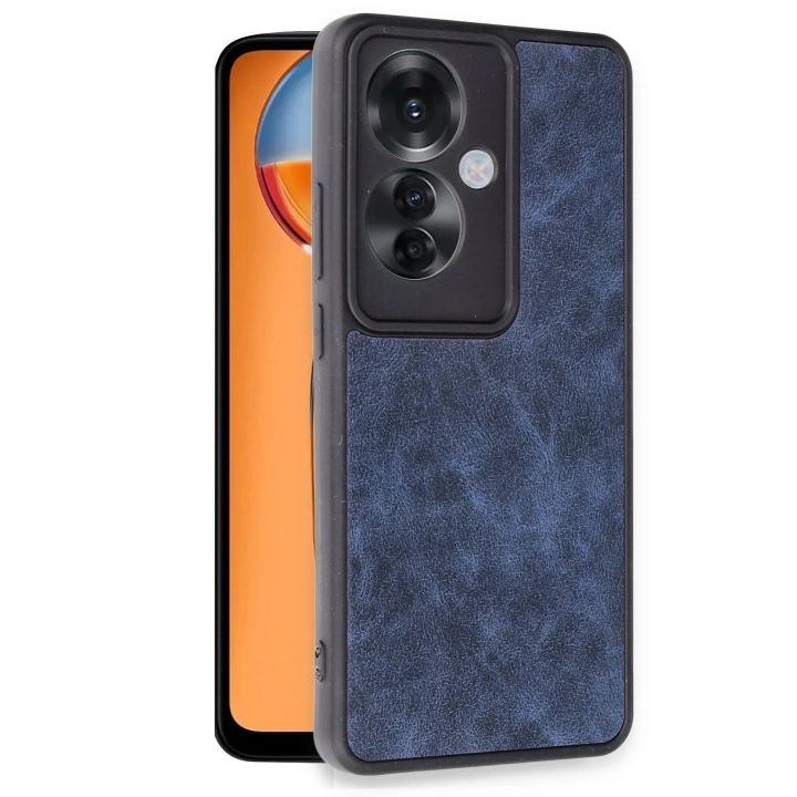 BFS  Oppo Reno 11F Kılıf Aras Deri Kapak - Lacivert