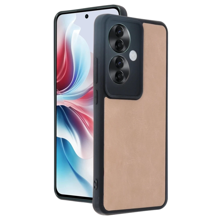 BFS  Oppo Reno 11F Kılıf Aras Deri Kapak - Pudra
