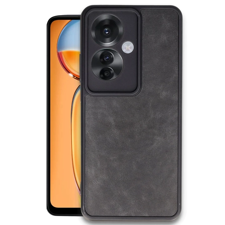 BFS  Oppo Reno 11F Kılıf Aras Deri Kapak - Siyah