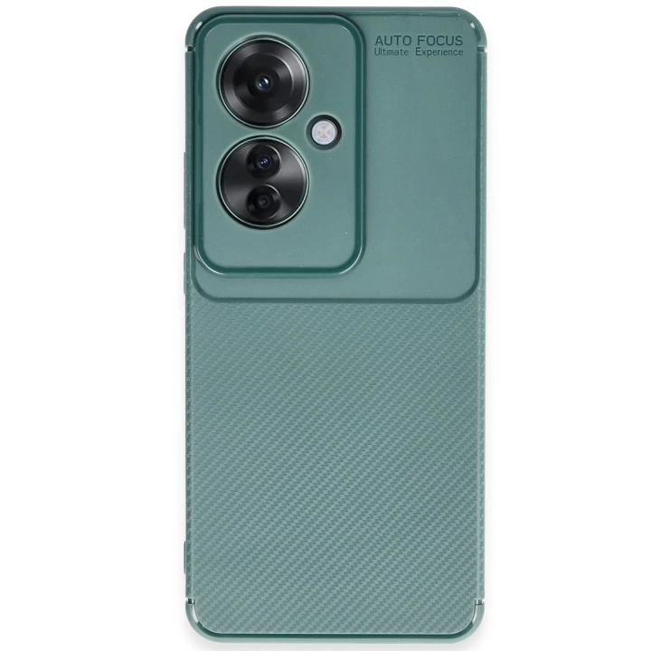 BFS  Oppo Reno 11F Kılıf Auto Focus Karbon Kapak - Koyu Yeşil