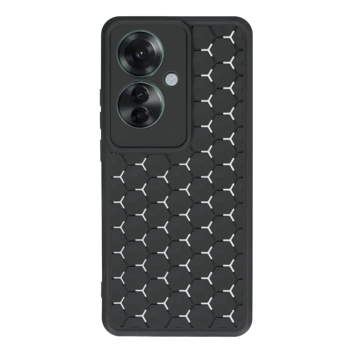 BFS  Oppo Reno 11F Kılıf Petek Silikon Kapak - Siyah