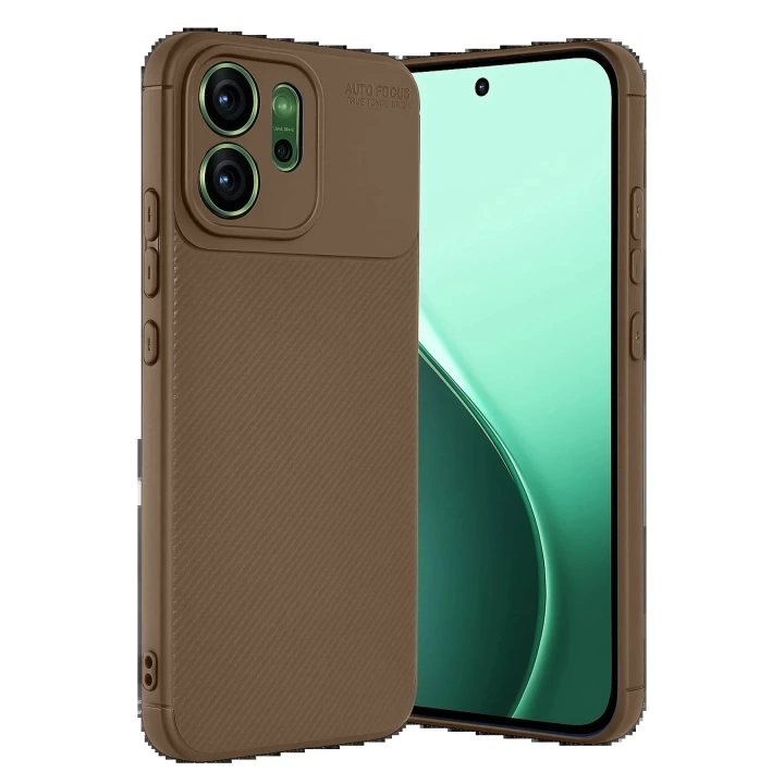 BFS Oppo Reno 14F Auto Focus Karbon Kapak - Kahverengi