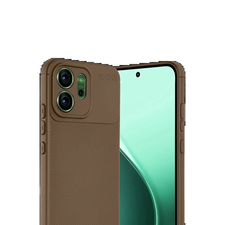 BFS Oppo Reno 14F Auto Focus Karbon Kapak - Kahverengi