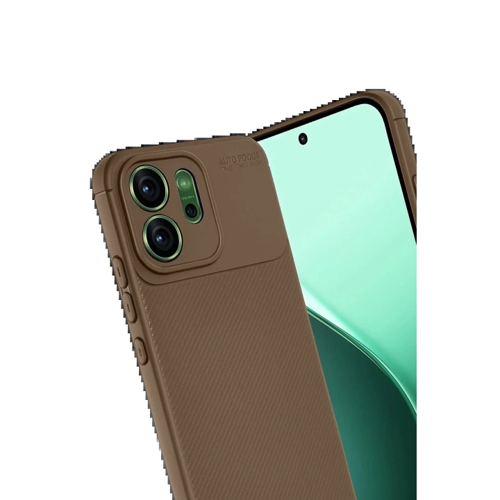 BFS Oppo Reno 14F Auto Focus Karbon Kapak - Kahverengi