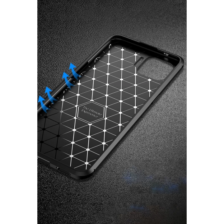 BFS  Oppo Reno 4 Lite Kılıf Auto Focus Karbon Kapak - Kahverengi
