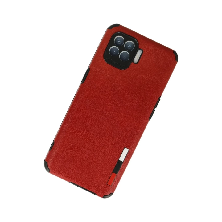 BFS  Oppo Reno 4 Lite Kılıf Loop Deri Silikon - Kırmızı