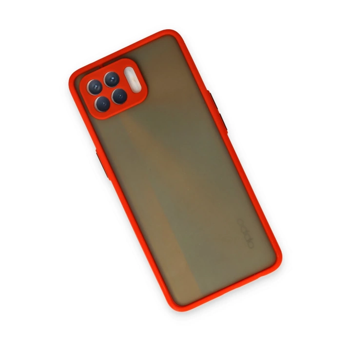 BFS  Oppo Reno 4 Lite Kılıf Montreal Silikon Kapak - Kırmızı