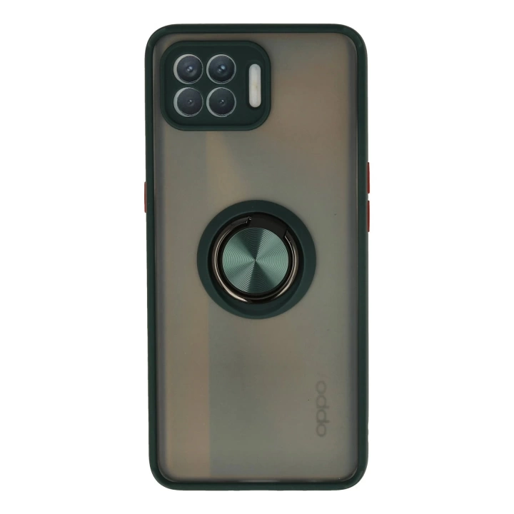 BFS  Oppo Reno 4 Lite Kılıf Montreal Yüzüklü Silikon Kapak - Yeşil