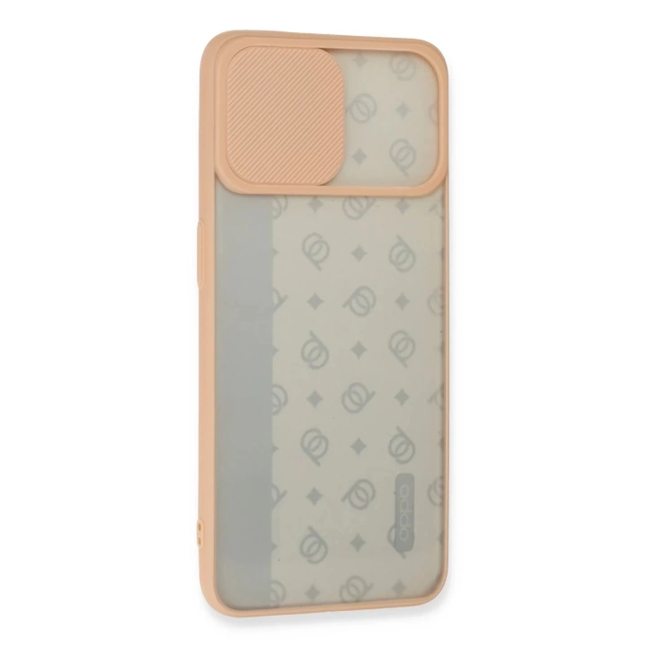 BFS  Oppo Reno 4 Lite Kılıf Palm Buzlu Kamera Sürgülü Silikon - Pembe