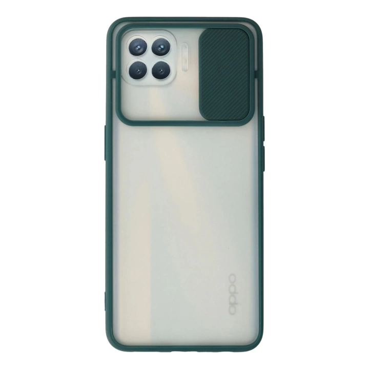 BFS  Oppo Reno 4 Lite Kılıf Palm Buzlu Kamera Sürgülü Silikon - Yeşil