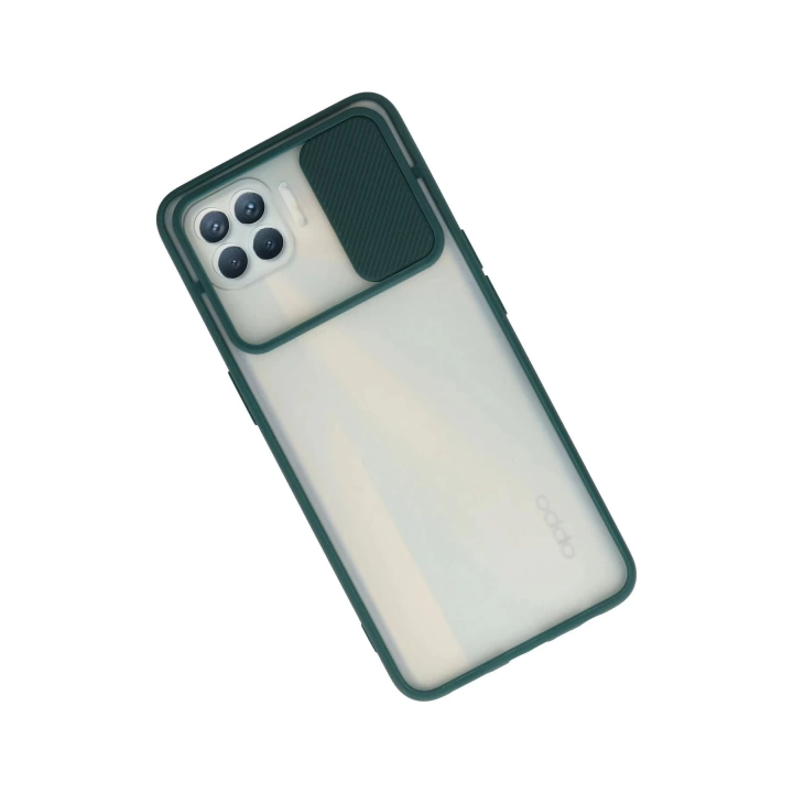 BFS  Oppo Reno 4 Lite Kılıf Palm Buzlu Kamera Sürgülü Silikon - Yeşil