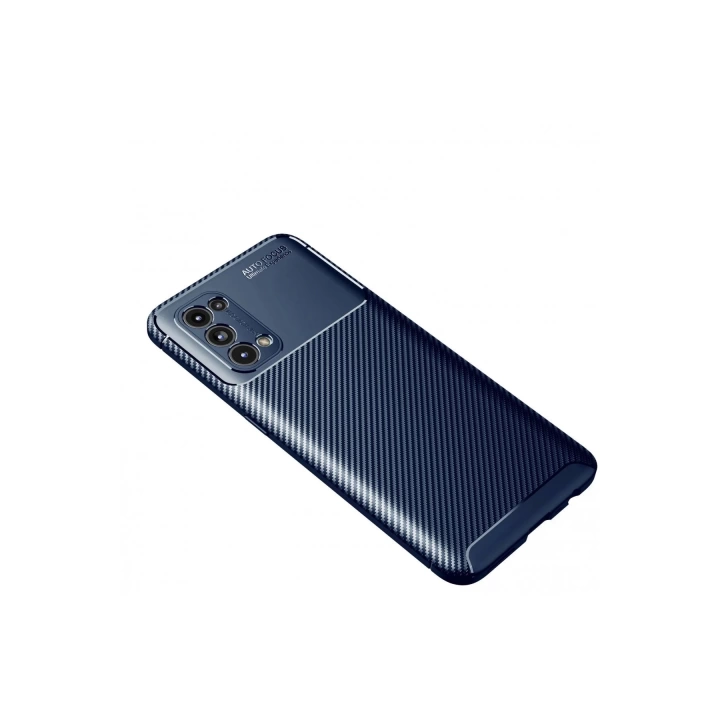 BFS  Oppo Reno 5 Kılıf Auto Focus Karbon Kapak - Lacivert