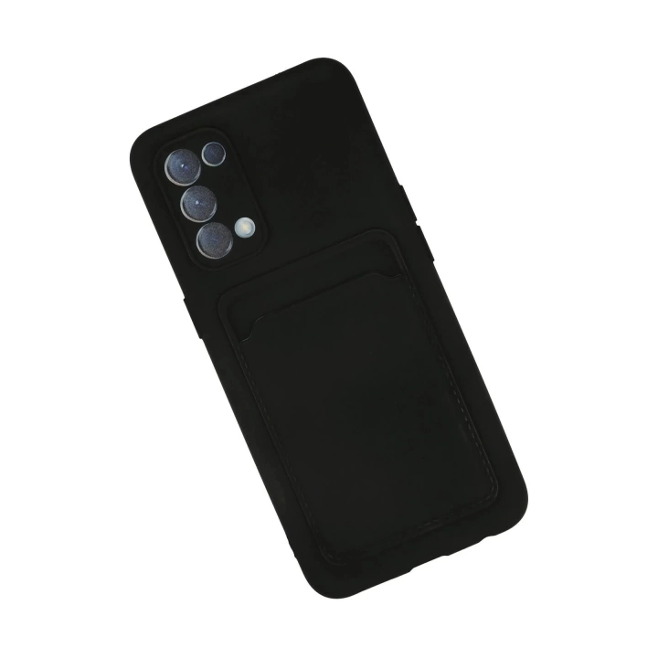 BFS  Oppo Reno 5 Kılıf Kelvin Kartvizitli Silikon - Siyah