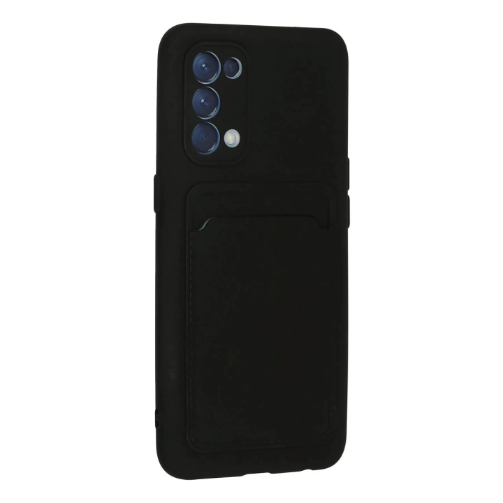 BFS  Oppo Reno 5 Kılıf Kelvin Kartvizitli Silikon - Siyah
