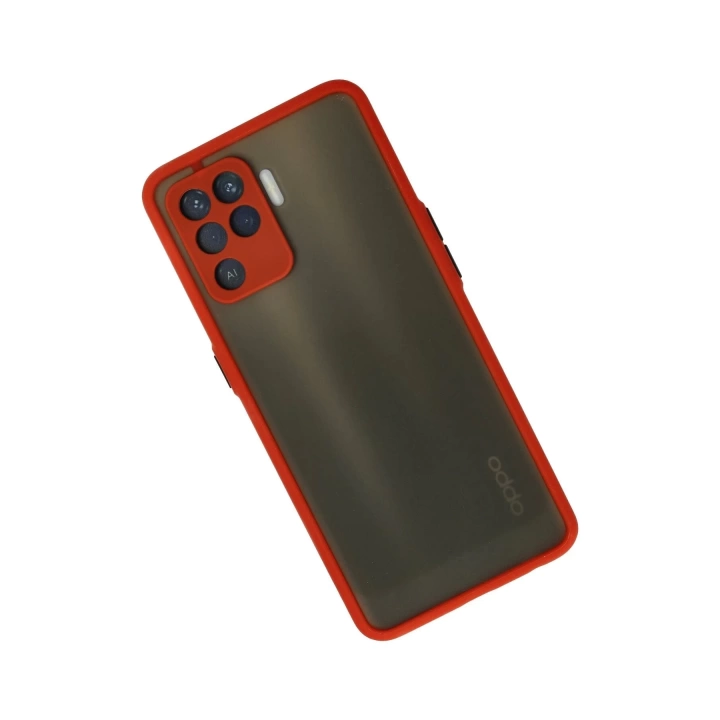 BFS  Oppo Reno 5 Lite Kılıf Montreal Silikon Kapak - Kırmızı