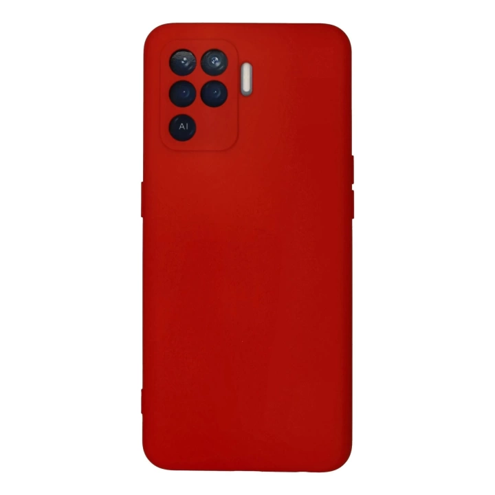 BFS  Oppo Reno 5 Lite Kılıf Nano içi Kadife Silikon - Kırmızı