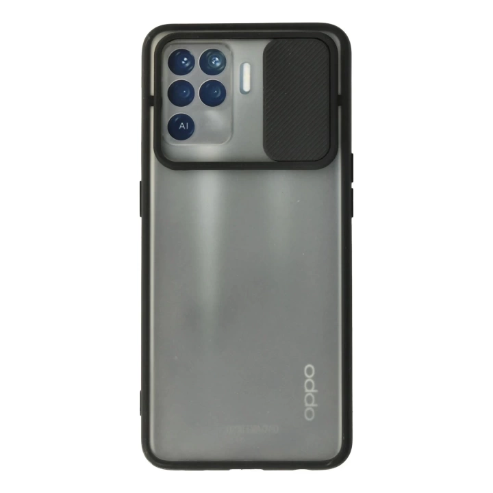 BFS  Oppo Reno 5 Lite Kılıf Palm Buzlu Kamera Sürgülü Silikon - Siyah